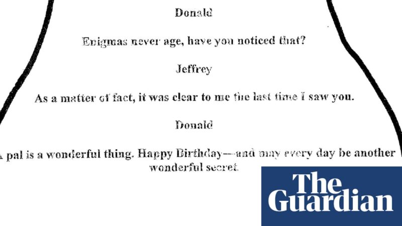 House committee releases image of apparent Trump birthday note and entire Epstein album | Jeffrey Epstein