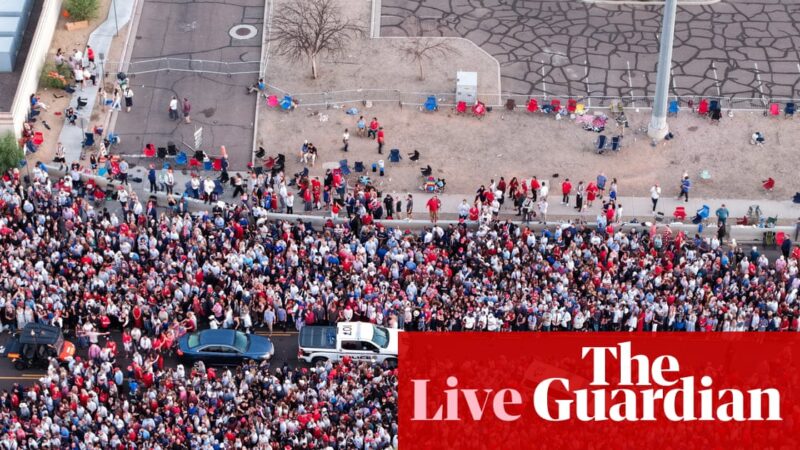 Charlie Kirk memorial: Trump and Vance to join tens of thousands of people at service for rightwing activist – US politics live | Charlie Kirk shooting