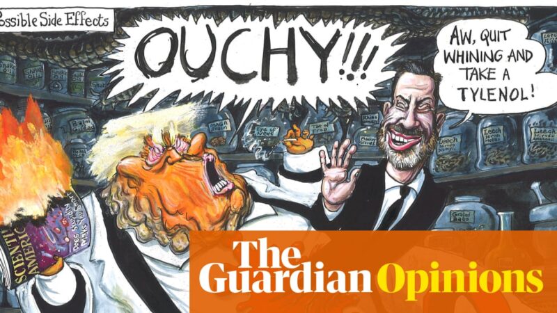 Martin Rowson on Donald Trump and the return of Jimmy Kimmel – cartoon