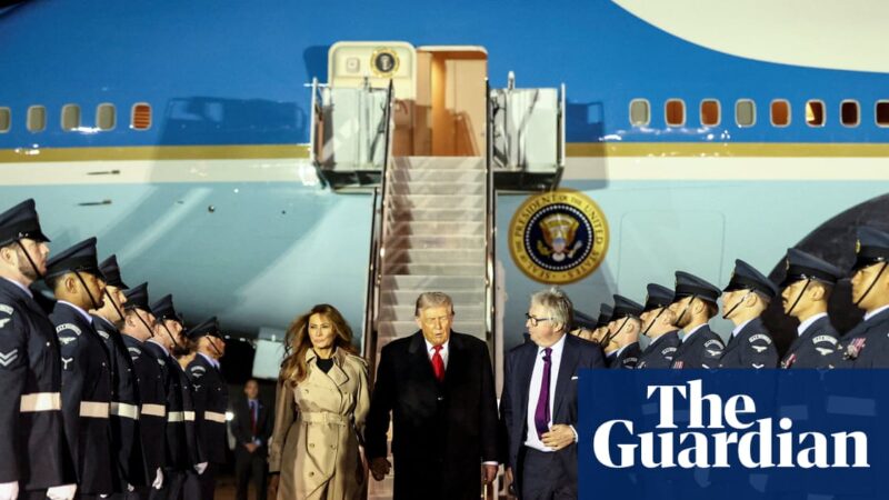 Donald Trump lands in UK for second state visit as protesters gather in Windsor | Donald Trump