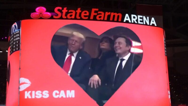 Awkward Moment As Trump And Elon Caught On Kiss Cam