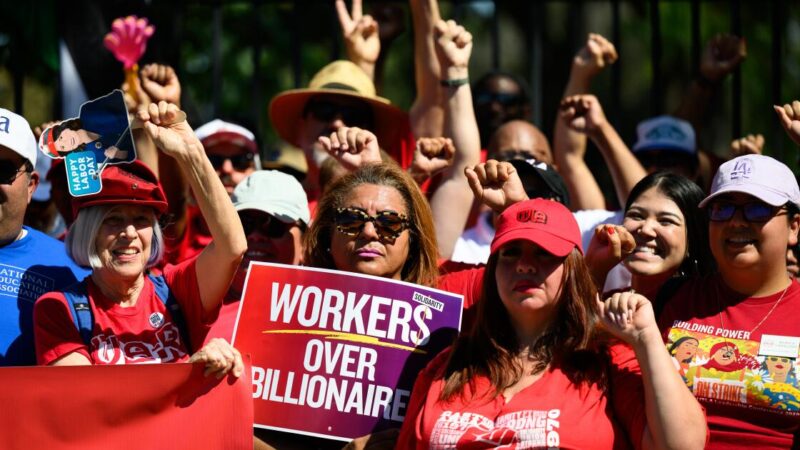 At Labor Day rallies, speakers decry Trump