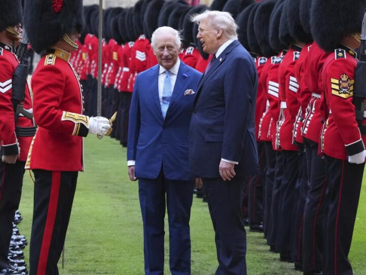King Charles III greets Trump in Windsor at start of president’s second state visit to the U.K.
