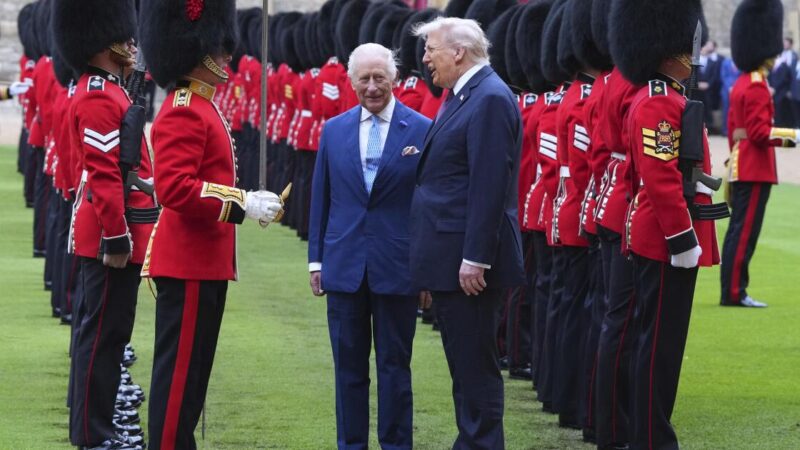 King Charles III greets Trump in Windsor at start of president’s second state visit to the U.K.