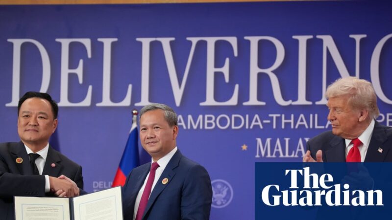 Trump oversees Thailand-Cambodia ceasefire signing as Asia tour gets under way | US foreign policy