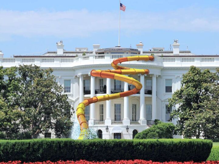 Trump Unveils White House Water Slide