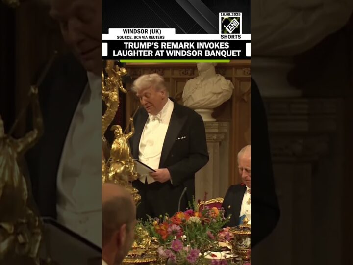King Charles burst into laughter as US President Trump addresses Windsor Banquet | UK Visit
