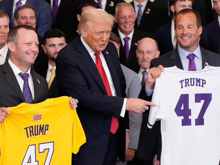 Trump receives praise from LSU baseball coach