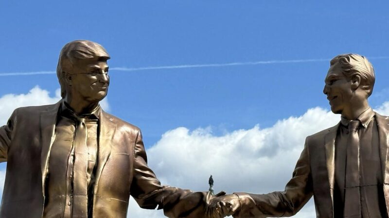 Trump-Epstein statue is back up on the National Mall after removal