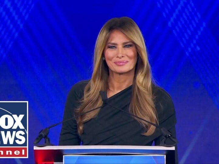 First lady Melania Trump accepts the ‘Patriot of the Year’ award at Fox Nation Patriot Awards