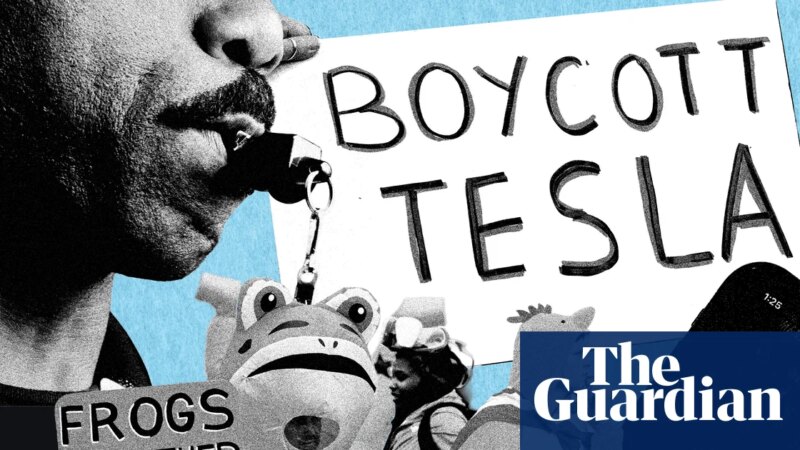 Inflatable frogs and ice scrapers: nine innovative ways Americans protested against Trump in 2025 | Protest (US)