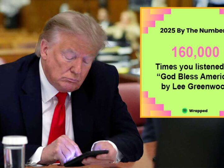 Trump’s 2025 Spotify Wrap Reveals He Listened To ‘God Bless The USA’ 160,000 Times