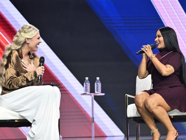 Nicki Minaj takes stage with Erika Kirk, praises Trump and mocks Newsom