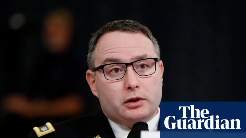 Alex Vindman, key Trump impeachment witness, launches Democratic bid for Senate | US politics