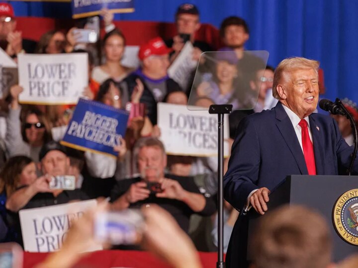 President Donald Trump launches 2026 midterm campaign at rally in Iowa