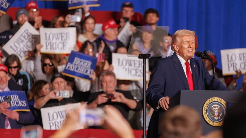 President Donald Trump launches 2026 midterm campaign at rally in Iowa